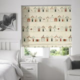 Beach Huts Roman Blind Blue