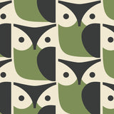 Orla Kiely - Owl Blackout Roller Blind Chalky Green
