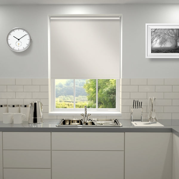 Plain Blackout PVC Roller Blind Cream
