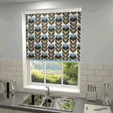 Orla Kiely - Rosebud Blackout Roller Blind Powder Blue