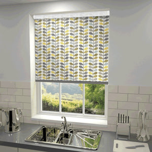 Orla Kiely - Scribble Stem Blackout Roller Blind Seagrass and Duckegg