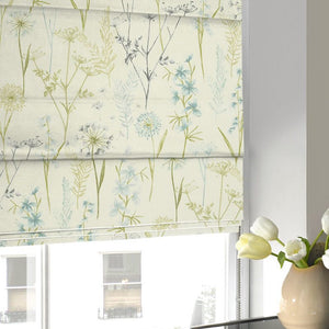 Wild Flower Roman Blind Teal