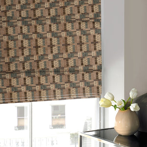 Patchwork Roman Blind Tan