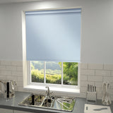 Plain Blackout PVC Roller Blind Powder Blue