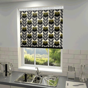 Orla Kiely - Rosebud Blackout Roller Blind Moss